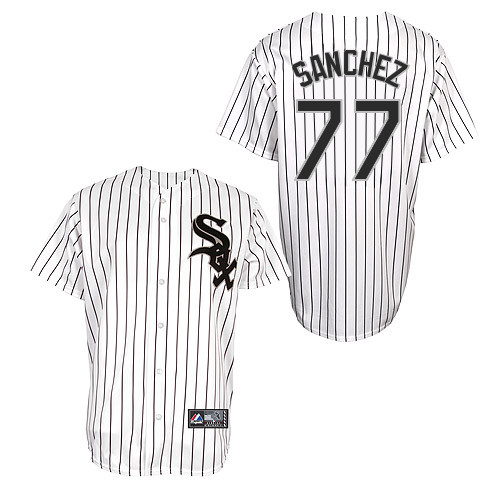 Carlos Sanchez #77 Youth Baseball Jersey-Chicago White Sox Authentic Home White Cool Base MLB Jersey